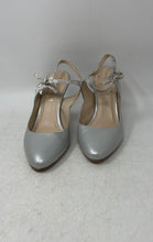 Load image into Gallery viewer, Elizee Womens Frecia Gray Leather Ankle Strap Stiletto Pump Heels Size 37.5