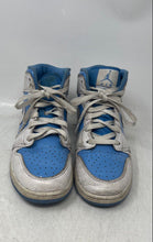 Load image into Gallery viewer, Nike Boys Air Jordan 1 Mid SE White Blue Mid Top Lace-Up Sneaker Shoes Size 6.5Y