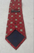 Load image into Gallery viewer, Jos. A. Bank Mens Red Geometric Print Silk Adjustable Long Formal Designer Tie