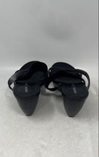 Load image into Gallery viewer, Andrew Geller Womens Black Leather Slip-On Wedge Heel Platform Sandals Size 9