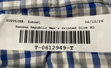 Load image into Gallery viewer, Banana Republic Mens Blue Plaid Cotton Slim Fit Collared Button-Up Shirt Size XL