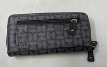 Load image into Gallery viewer, Stone Mountain Womens Gray Black Leather Inner Outer Pocket Zip-Around Wallet