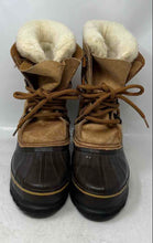 Load image into Gallery viewer, Sorel Womens Caribou Brown Khaki Lace-Up Ice Snow Boots Size 8