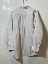 Load image into Gallery viewer, Michael Kors Mens White Blue Striped Cotton Long Sleeve Dress Shirt Size XL