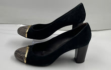 Load image into Gallery viewer, Authentic Tory Burch Womens Black Block Pump Heels Size 11M Stained Worn Damaged