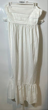 Load image into Gallery viewer, Express Womens White Pleated Ruffle Hem Strapless Maxi Dress Size Medium