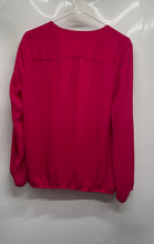 Load image into Gallery viewer, Chaus New York Womens Pink Fuchsia Long Sleeve V-Neck Blouse Top Size M