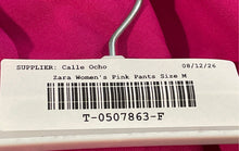 Load image into Gallery viewer, Zara Womens Pink Pleated Front Slash Pockets Wide-Leg Dress Pants Size Medium