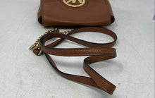 Load image into Gallery viewer, Michael Kors Womens Fulton Brown Pebbled Leather Chain Strap Small Crossbody Bag