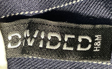 Load image into Gallery viewer, Divided By H&M Womens Blue White Pinstripe Flat Front Wide-Leg Dress Pants Sz 8