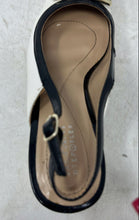 Load image into Gallery viewer, Alfani Womens Cienna White Black Leather Buckle Slingback Heels Size 6.5M