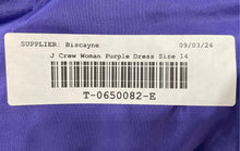 Load image into Gallery viewer, J.Crew Womens Purple Wool 3/4 Sleeve V-Neck Back-Zip Shift Dress Size 14