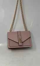 Load image into Gallery viewer, Aldo Womens Light Pink Gold-Tone Chain Strap Flap Over Lined Crossbody Handbag