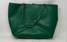 Load image into Gallery viewer, Anne Klein Womens Green Pebbled Faux Leather Double Handle Charm Tote Bag