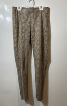 Load image into Gallery viewer, Zara Basic Womens Beige Black Snakeskin Printed Faux Leather Ankle Leggings Sz S