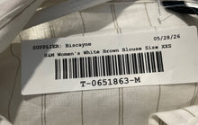Load image into Gallery viewer, Divided By H&M Womens White Brown Striped Long Sleeve Button-Up Shirt Size XXS