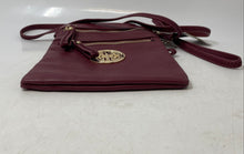 Load image into Gallery viewer, JCH Collection Womens Burgundy Pebbled Leather Crossbody Bag With Tags
