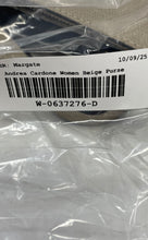 Load image into Gallery viewer, Andrea Cardone Womens Beige Leather Turnlock Front Pocket Zip Top Tote Purse