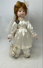 Load image into Gallery viewer, Decorative White Lace Dress Open Eyes Brown Hairs Fashion Porcelain Doll