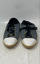 Load image into Gallery viewer, Michael Kors Womens Kristy Blue White Denim Lace-Up Slide Sneakers Shoes Size 9M