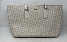 Load image into Gallery viewer, DKNY Womens Ivory Monogram Print Magnetic Shoulder Strap Medium Tote Bag