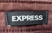 Load image into Gallery viewer, Express Womens Brown Denim Dark-Wash Regular Fit Skinny Jeans Size 36X30