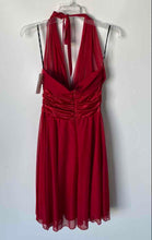 Load image into Gallery viewer, XOXO Womens Red Sleeveless Halter Neck Back Zip A-Line Dress Size M With Tag