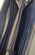 Load image into Gallery viewer, Michael Kors Womens Blue Pebbled Leather Card Slots Accordion Zip-Around Wallet