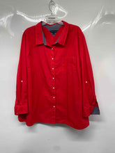 Load image into Gallery viewer, Tommy Hilfiger Mens Red Cotton Long Sleeve Collared Button-Up Shirt Size 3X