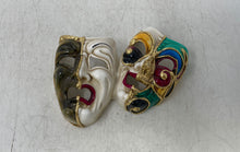 Load image into Gallery viewer, Vintage Lot Of 2 Pcs Comedy Tragedy Theater Faces Ceramic Clown Mask