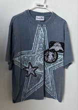 Load image into Gallery viewer, Smoke Rise Mens Blue Cotton Studded Short Sleeve Graphic T-Shirt Size S