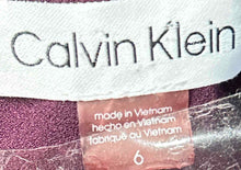 Load image into Gallery viewer, Calvin Klein Womens Purple Short Sleeve Scoop Neck Back Zip Sheath Dress Size 6