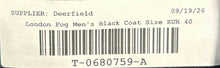 Load image into Gallery viewer, London Fog Mens Black Long Sleeve Collared Pockets Trench Coat Size 40