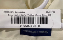 Load image into Gallery viewer, Dino Magli Mens Yellow Long Sleeve Pointed Collar Dress Shirt Size 5XL With Tag