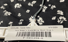 Load image into Gallery viewer, Zara Womens Black White Floral Print Back-Zip Ruffle Mini Skort Size Large