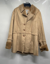Load image into Gallery viewer, Alfani Womens Beige Long Sleeve Collared Fur Lined Button Front Jacket Size XL