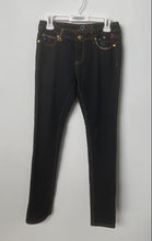 Load image into Gallery viewer, Coogi Womens Black Dark Wash Stretch Denim Straight Leg Jeans Size 5/6