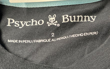 Load image into Gallery viewer, Psycho Bunny Mens Blue Black Short Sleeve Crew Neck Pullover T-Shirt Size 2