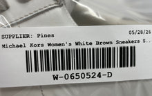 Load image into Gallery viewer, Michael Kors Womens Keaton White Brown Low Top Lace-Up Sneakers Shoes Size 9.5M