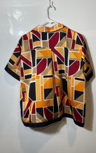Load image into Gallery viewer, Karl Lagerfeld Womens Multicolor Geometric Short Sleeve Button-Up Shirt Size XL
