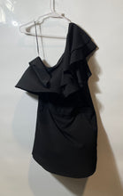 Load image into Gallery viewer, Haute Hippie Womens Black Ruffle One-Shoulder Comfort Mini Dress Size M