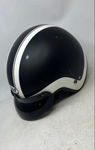 Load image into Gallery viewer, Bilt Unisex White Black Striped Adjustable Open Face Motorcycle Helmet Size XS