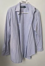 Load image into Gallery viewer, Polo Ralph Lauren Mens White Light Blue Collared Long Sleeve Dress Shirt Size 16