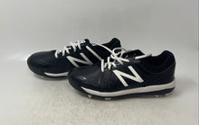 Load image into Gallery viewer, New Balance Boys 4040 V5 J4040BK5 Black White Lace-Up Baseball Cleats Size 8M