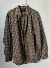 Load image into Gallery viewer, Bogari Studio Designed In Italy Mens Brown Printed Button-Up Shirt Size L