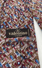 Load image into Gallery viewer, Valentino Cravatte Mens Multicolor Printed Keeper Loop Designer Tie