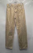 Load image into Gallery viewer, Zara Womens Gold Metallic Cotton Pockets Boyfriend Jeans Size 4