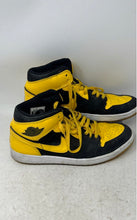 Load image into Gallery viewer, Nike Mens Air Jordan 1 Retro Black Yellow Lace-Up Sneaker Shoes Size 10
