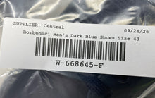 Load image into Gallery viewer, Borbonici Mens Dark Blue Leather Lace-Up Low Top Sneaker Shoes Size 43