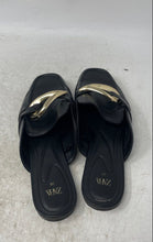 Load image into Gallery viewer, Zara Womens Black Leather Square Toe Slip-On Mules Sandals Size 38